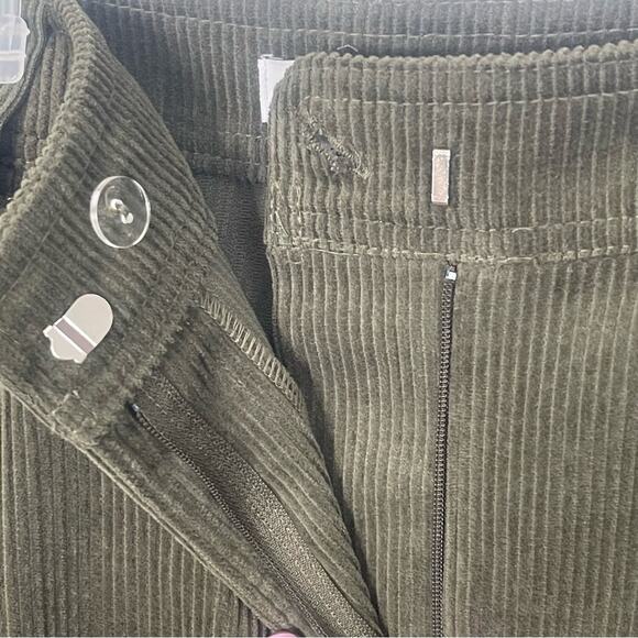 Topshop olive green corduroy peg pants women’s Size 12 gremlincore preppy skater - Picture 6 of 16